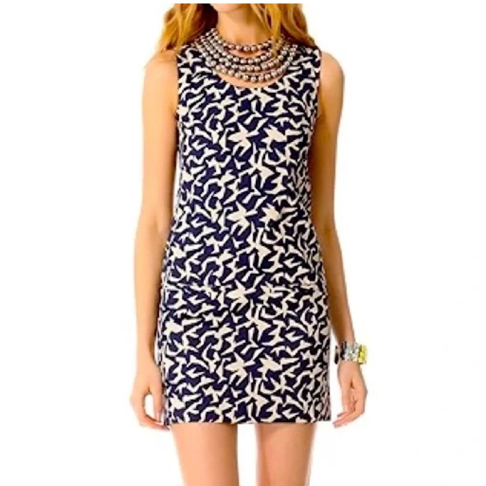 Diane Von Furstenberg Noralie Silver Balls Neckline Shift Dress
